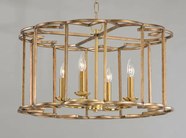 A frame of intersecting semi circles creates an interesting open air design.  The frames are finished in our Bronze Fusion which is a contrasting combination of mottled bronze with polished accents.   Many of these are large scale for the bold statement while some are pared back for attractive price points. - alternate view