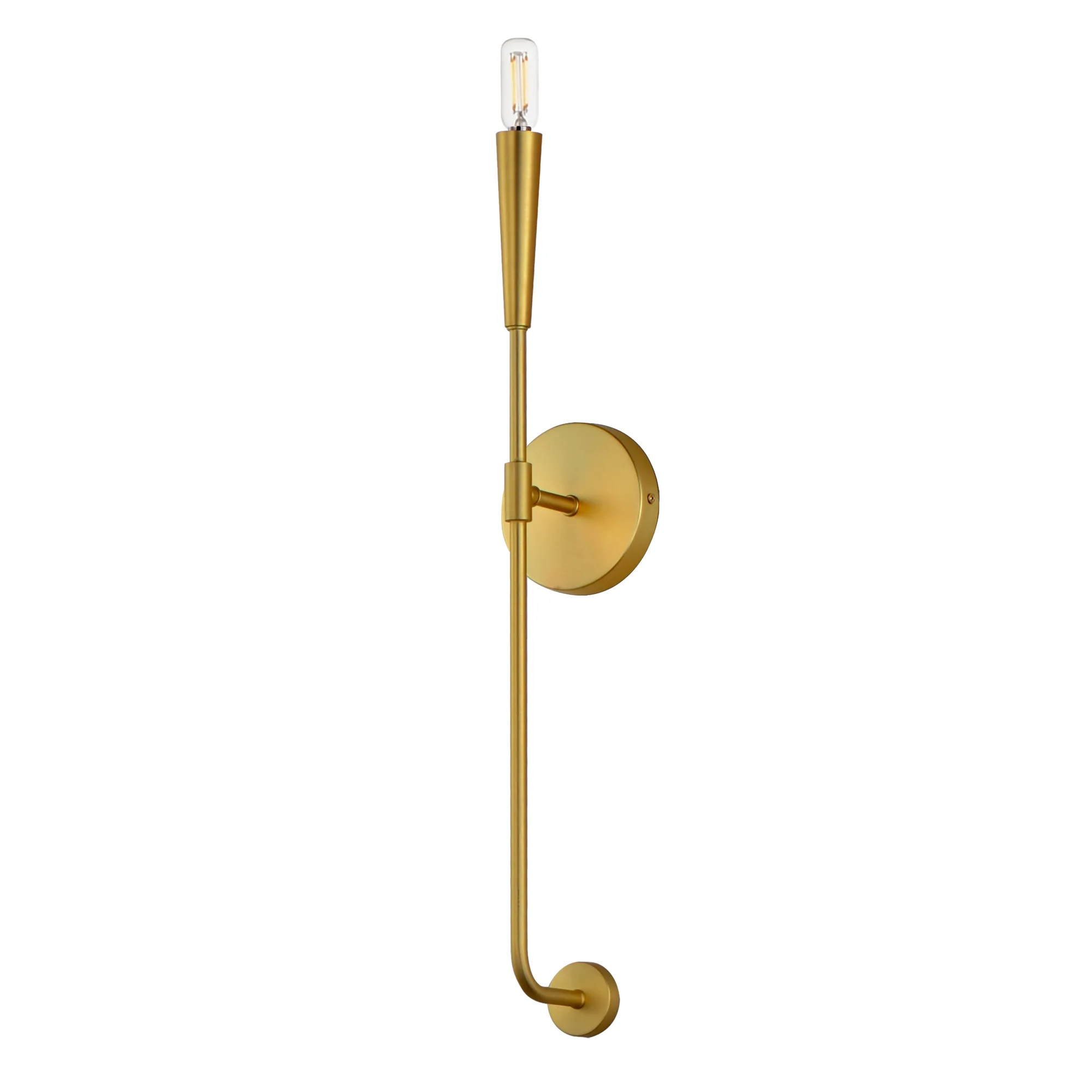 Vela One Light Wall Sconce in Satin Brass