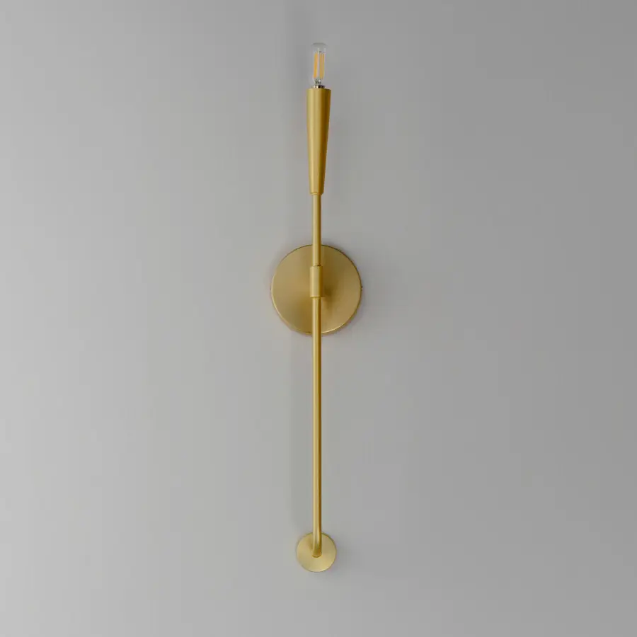 Vela One Light Wall Sconce in Satin Brass - Image 2