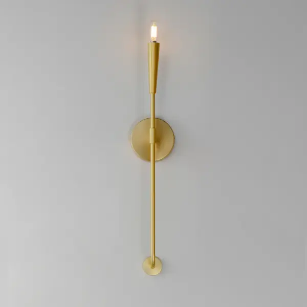 Vela One Light Wall Sconce in Satin Brass - Image 3