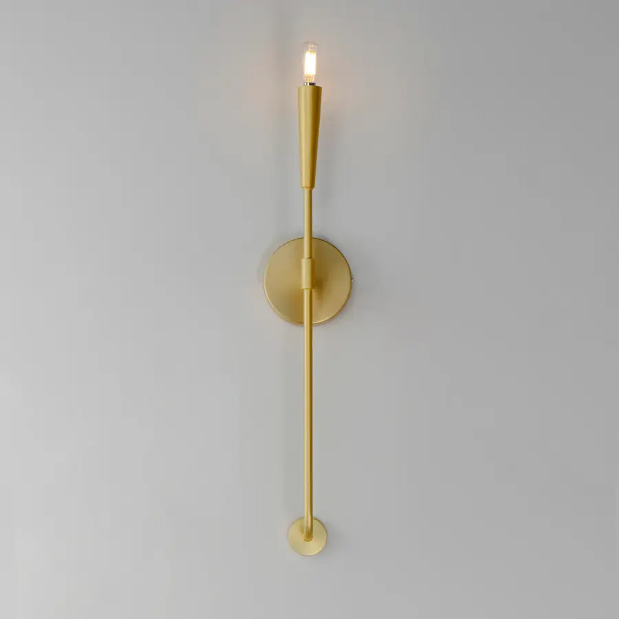 Vela One Light Wall Sconce in Satin Brass - Image 3