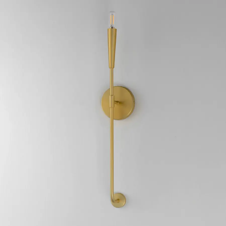 Vela One Light Wall Sconce in Satin Brass - Image 4