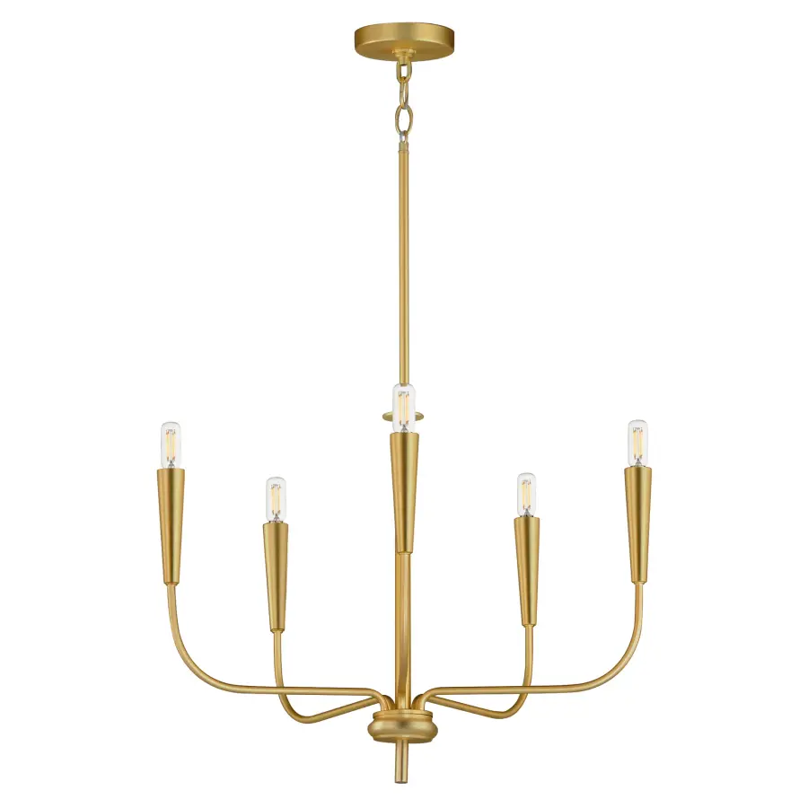 Vela 5-Light Chandelier in Satin Brass - Image 1