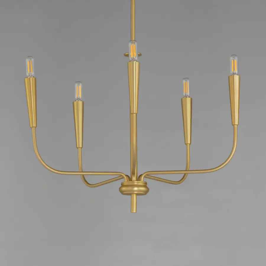 Vela 5-Light Chandelier in Satin Brass - Image 2