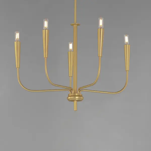 Vela 5-Light Chandelier in Satin Brass - Image 3