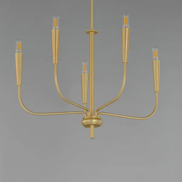 Vela 5-Light Chandelier in Satin Brass - Image 4