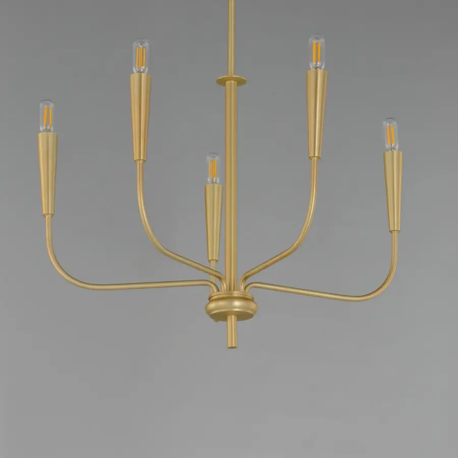 Vela 5-Light Chandelier in Satin Brass - Image 4