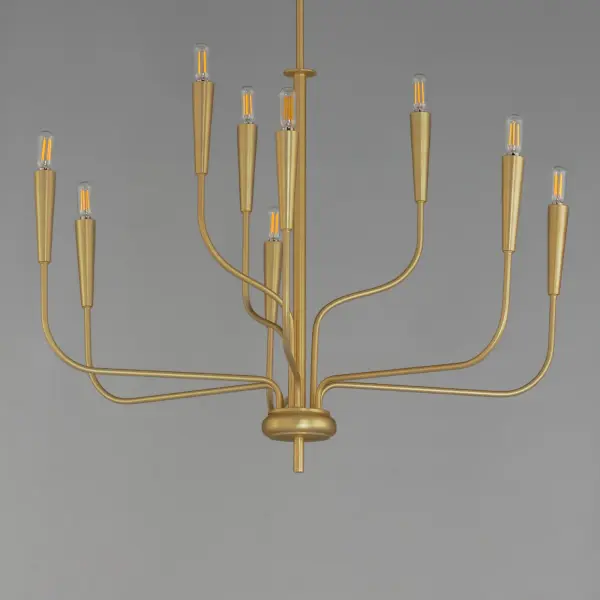 Vela 9-Light Chandelier in Satin Brass - Image 3