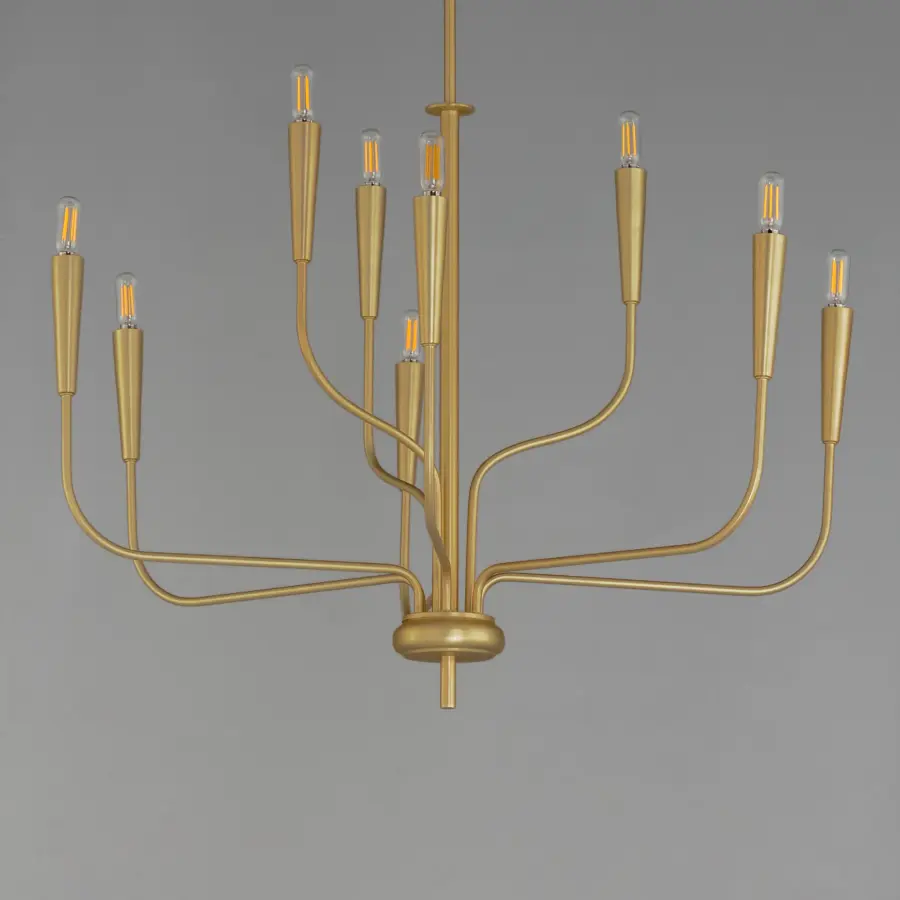 Vela 9-Light Chandelier in Satin Brass - Image 3