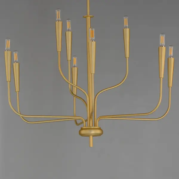 Vela 9-Light Chandelier in Satin Brass - Image 4