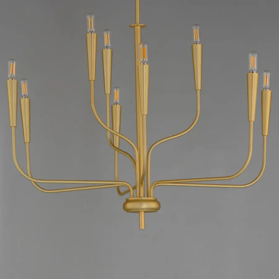 Vela 9-Light Chandelier in Satin Brass - Image 4