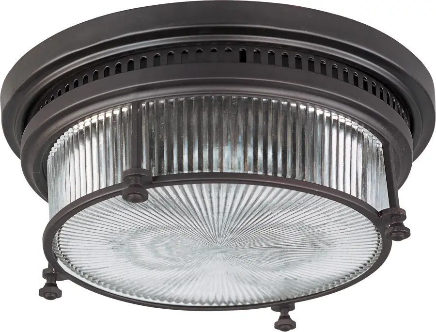 Hi-Bay Two Light Flush Mount in Bronze - Image 1