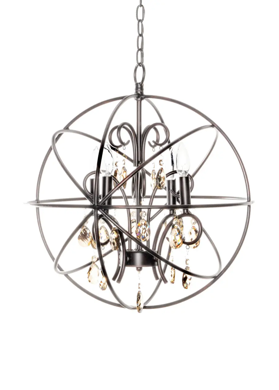 Orbit 4-Light Crystal Pendant in Oil Rubbed Bronze - Image 1