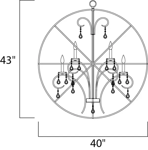 A spherical frame of metal surround a simple line chandelier draped in crystal for a transitional style that fits any interior design.  Orbit is available in 2 sizes and 2 finishes, Oil Rubbed Bronze with Cognac crystal and a combo finish of Anthracite and Polished Nickel with Clear crystal. - alternate view