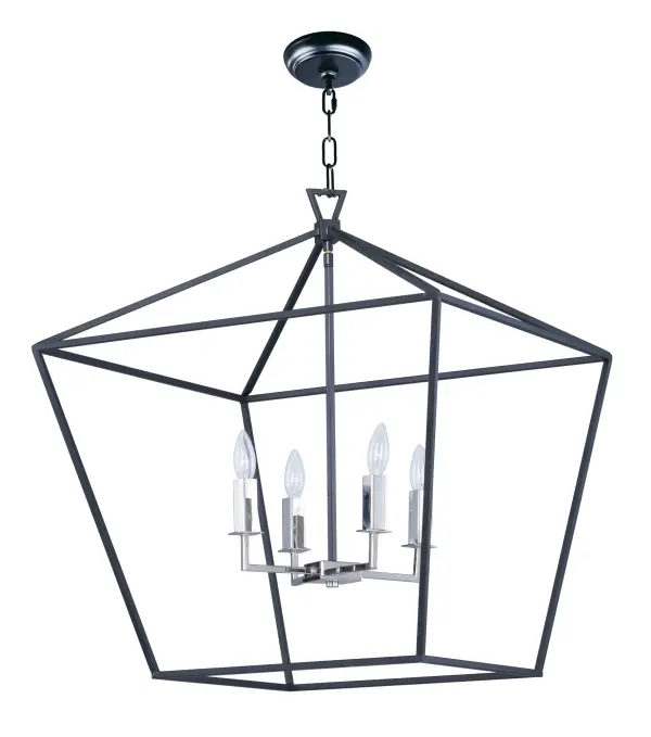Open air frames finished in Black with Polished Nickel accents makes a simplistic yet dramatic statement for any interior design.  Larger scale pieces fill up space without breaking the budget.