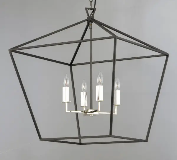 Open air frames finished in Black with Polished Nickel accents makes a simplistic yet dramatic statement for any interior design.  Larger scale pieces fill up space without breaking the budget. - alternate view