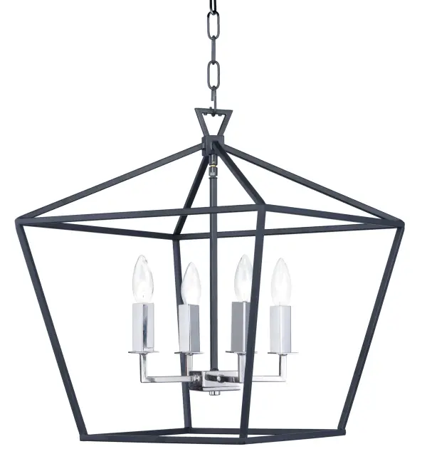 Open air frames finished in Black with Polished Nickel accents makes a simplistic yet dramatic statement for any interior design.  Larger scale pieces fill up space without breaking the budget.