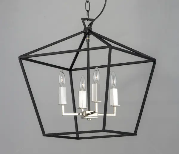 Open air frames finished in Black with Polished Nickel accents makes a simplistic yet dramatic statement for any interior design.  Larger scale pieces fill up space without breaking the budget. - alternate view