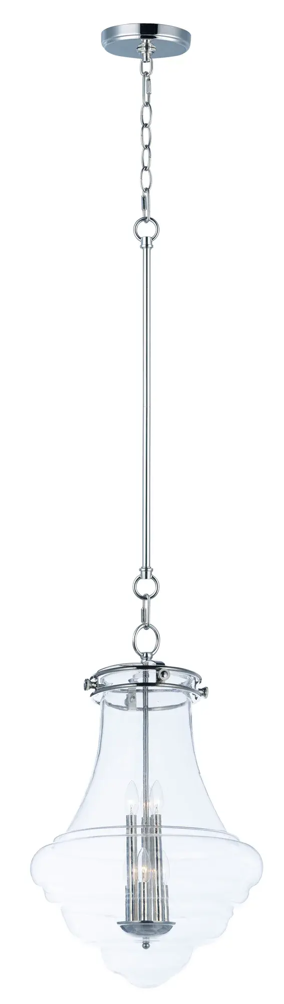 Retro Six Light Pendant in Polished Nickel - Image 1
