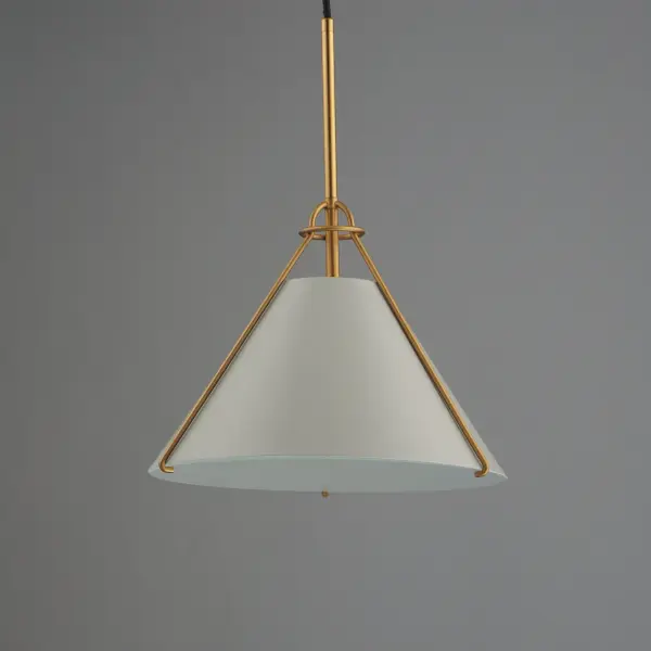Metal shades of Light French Gray, Black or Matte White are suspended from halos of contrasting Natural Aged Brass finish. Maximizing the light output, the interior of the shades are painted white, and their tops are left open casting light both upwards and below. The collection is completed by a delightful pull-chain operated wall sconce that provides a practical light source ideal for a reading nook or bedside. Collection: Lucas Finish: Light French Gray / Natural Aged Brass Width: 13.25" Height: 10.00" Length: 13.25" Weight: 4.60 lb Wire: 120" Canopy: 5"x5"x0.75" Number of Bulbs: 1 Maximum Wattage: 60.00 W Bulb Type: E26 Bulb Base: E26 Medium Light Source: Incandescent Voltage: 120.00 V Material: Steel, Glass Safety Listing: cETLus Safety Rating: Dry Manufacturer Warranty: 2 Spec Sheet - alternate view