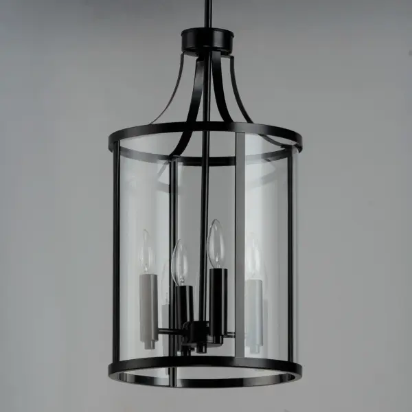 This collection of forever classic designs are available in both Satin Nickle and Black finishes with Clear glass. These fixtures were designed to install easily and priced to work in builder packages. - alternate view