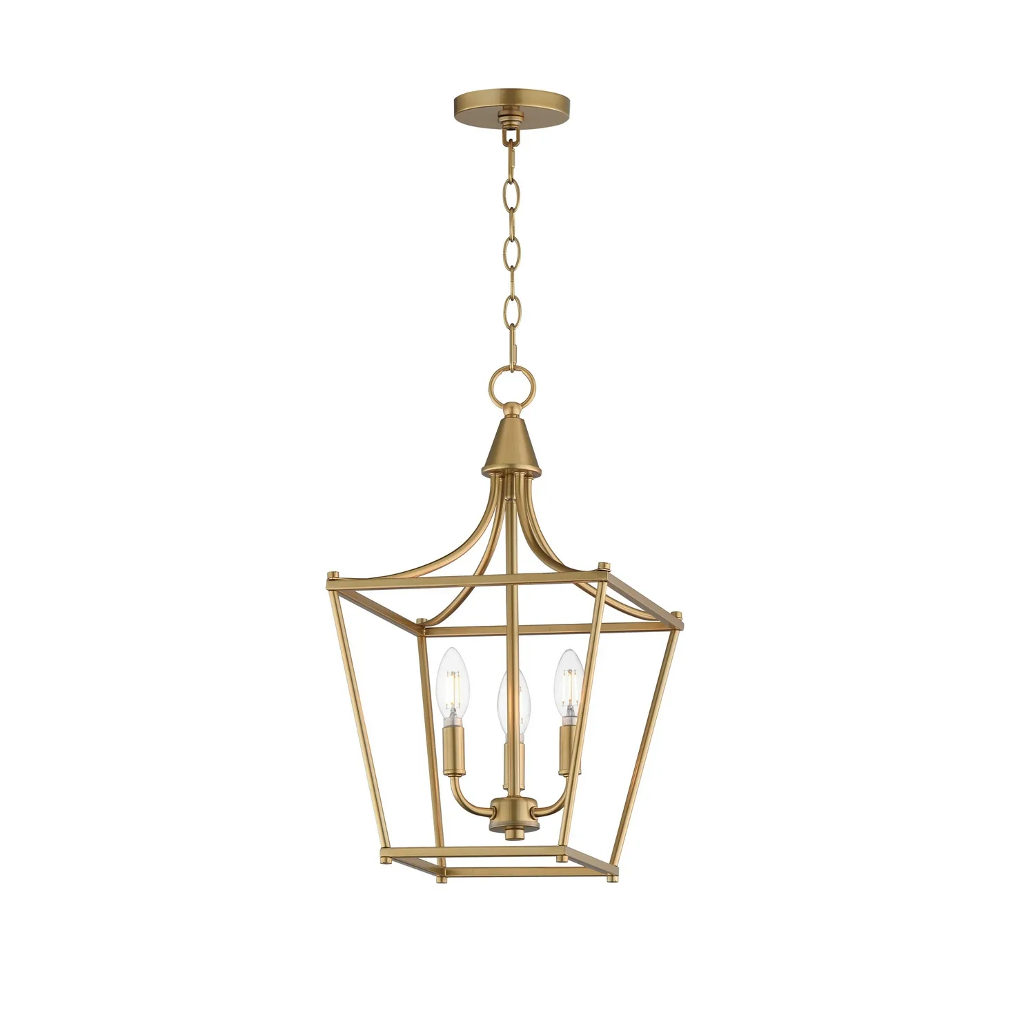 Clifton Three Light Pendant in Natural Aged Brass