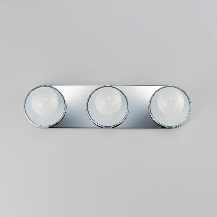 Hollywood Three Light Wall Sconce in Black / Polished Chrome - Image 2