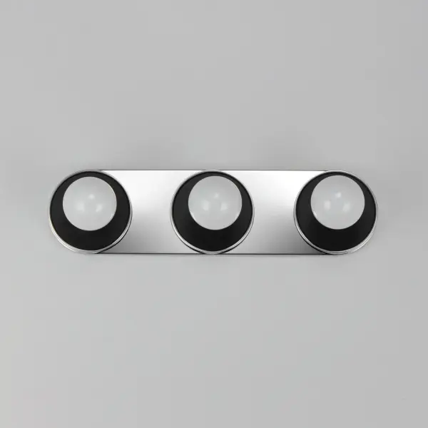 Hollywood Three Light Wall Sconce in Black / Polished Chrome - Image 4