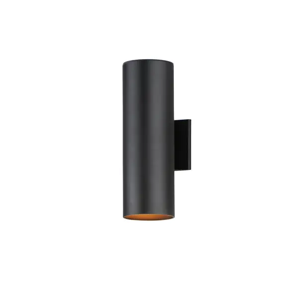The Outpost is a classic cylinder light which provides directional illumination without glare. Available in 3 sizes, the 2 light version has both up and down lighting, while the singular light has 1 direction lighting. Available in Architectural Bronze, Aluminum, or Black. Collection: Outpost Finish: Black Width: 5.00" Height: 15.00" Weight: 2.90 lb Extension from Wall: 6.25" Wire: 8" Canopy: 5"x4.5" Number of Bulbs: 2 Maximum Wattage: 40.00 W Bulb Type: A19 Bulb Base: E26 Medium Light Source: Incandescent Light Output: 520.00 lm Voltage: 120.00 V Material: Aluminum Safety Listing: cETLus Safety Rating: Wet Manufacturer Warranty: 2 Spec Sheet Instructions Parts Diagram