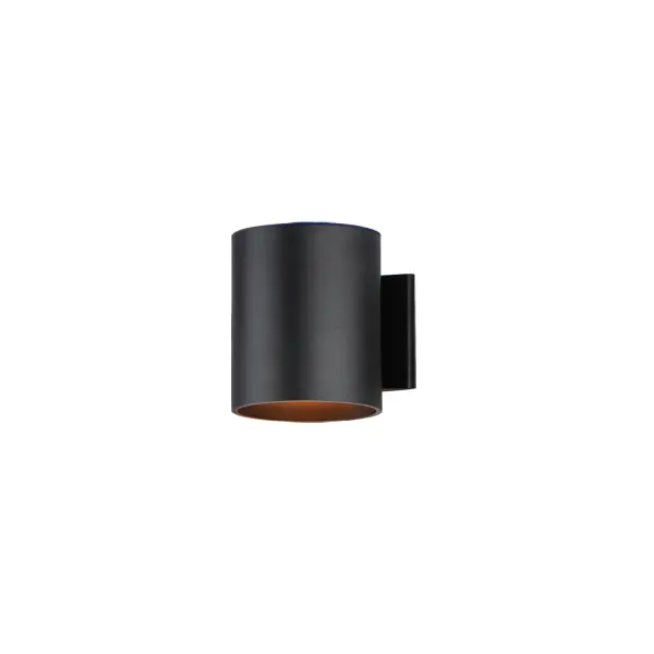 The Outpost is a classic cylinder light which provides directional illumination without glare. Available in 3 sizes, the 2 light version has both up and down lighting, while the singular light has 1 direction lighting. Available in Architectural Bronze, Aluminum, or Black. Collection: Outpost Finish: Black Width: 6.00" Height: 7.25" Weight: 2.05 lb Extension from Wall: 7.25" Wire: 8" Canopy: 5"x4.5" Number of Bulbs: 1 Maximum Wattage: 40.00 W Bulb Type: PAR38 Bulb Base: E26 Medium Light Source: Incandescent Light Output: 260.00 lm Dimmable Voltage: 120.00 V Material: Aluminum Safety Listing: cETLus Safety Rating: Wet Dark Sky Manufacturer Warranty: 2 Spec Sheet Instructions