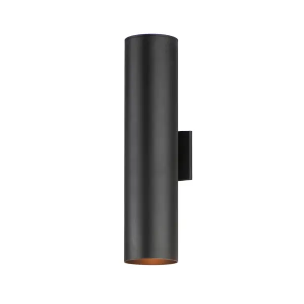 The Outpost is a classic cylinder light which provides directional illumination without glare. Available in 3 sizes, the 2 light version has both up and down lighting, while the singular light has 1 direction lighting. Available in Architectural Bronze, Aluminum, or Black. Collection: Outpost Finish: Black Width: 6.00" Height: 22.00" Weight: 4.18 lb Extension from Wall: 7.25" Wire: 8" Canopy: 5"x4.5" Number of Bulbs: 2 Maximum Wattage: 40.00 W Bulb Type: PAR38 Bulb Base: E26 Medium Light Source: Incandescent Light Output: 470.00 lm Voltage: 120.00 V Material: Aluminum Safety Listing: cETLus Safety Rating: Wet Manufacturer Warranty: 2 Spec Sheet Instructions