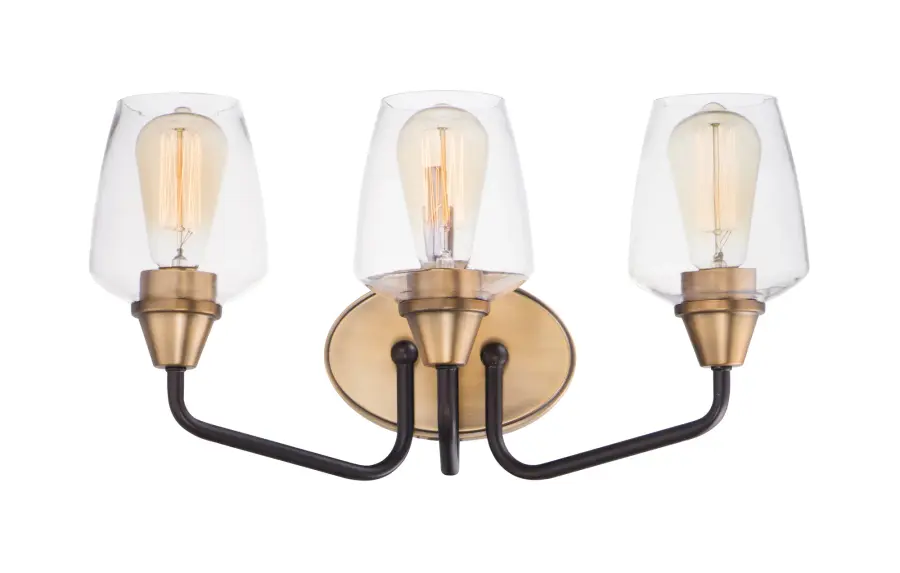 Goblet 3-Light Bath Vanity in Bronze with Antique Brass - Image 1