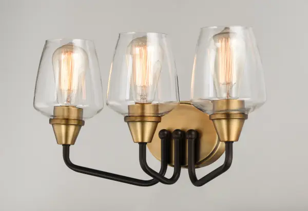 Goblet 3-Light Bath Vanity in Bronze with Antique Brass - Image 3