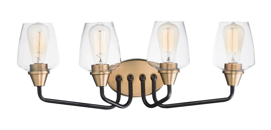 Goblet 4-Light Bath Vanity in Bronze with Antique Brass - Image 1