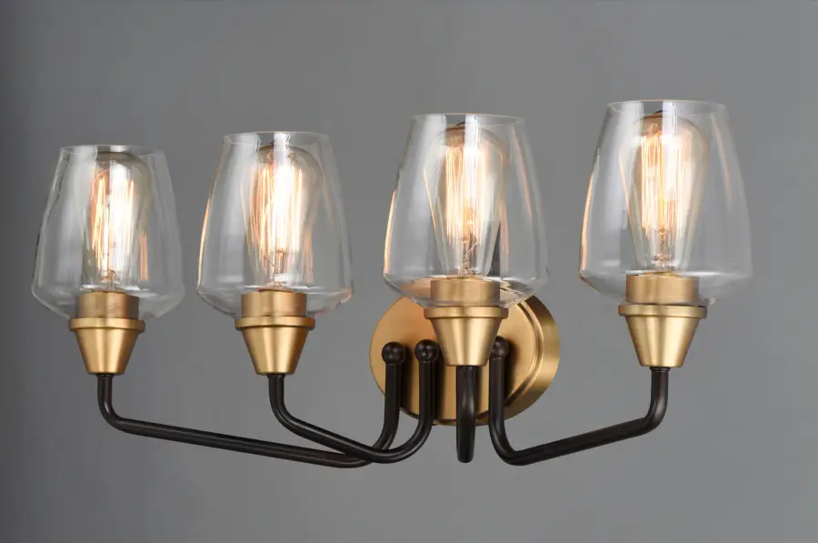 Goblet 4-Light Bath Vanity in Bronze with Antique Brass - Image 2