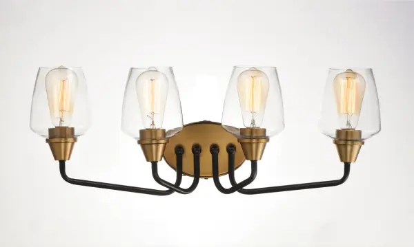 Goblet 4-Light Bath Vanity in Bronze with Antique Brass - Image 3