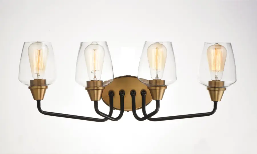 Goblet 4-Light Bath Vanity in Bronze with Antique Brass - Image 3