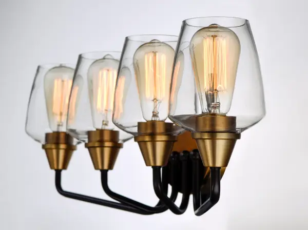 Goblet 4-Light Bath Vanity in Bronze with Antique Brass - Image 4