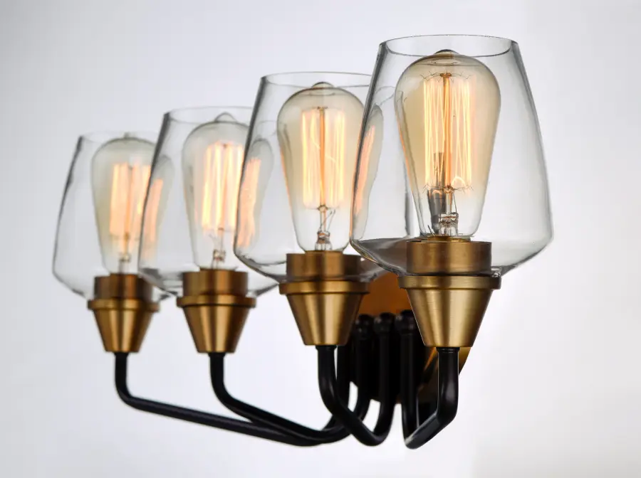 Goblet 4-Light Bath Vanity in Bronze with Antique Brass - Image 4