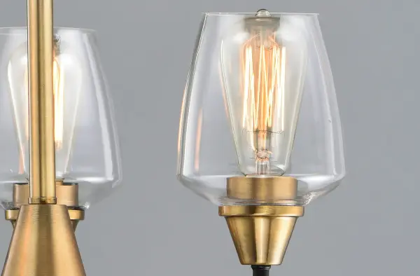 Goblet 3-Light Chandelier in Bronze with Antique Brass - Image 3