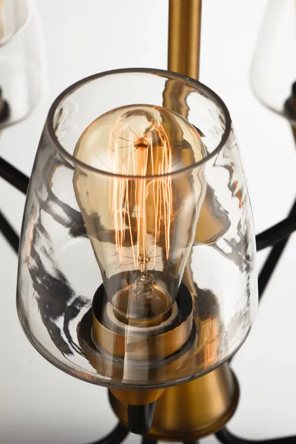 Goblet 5-Light Chandelier in Bronze with Antique Brass - Image 3