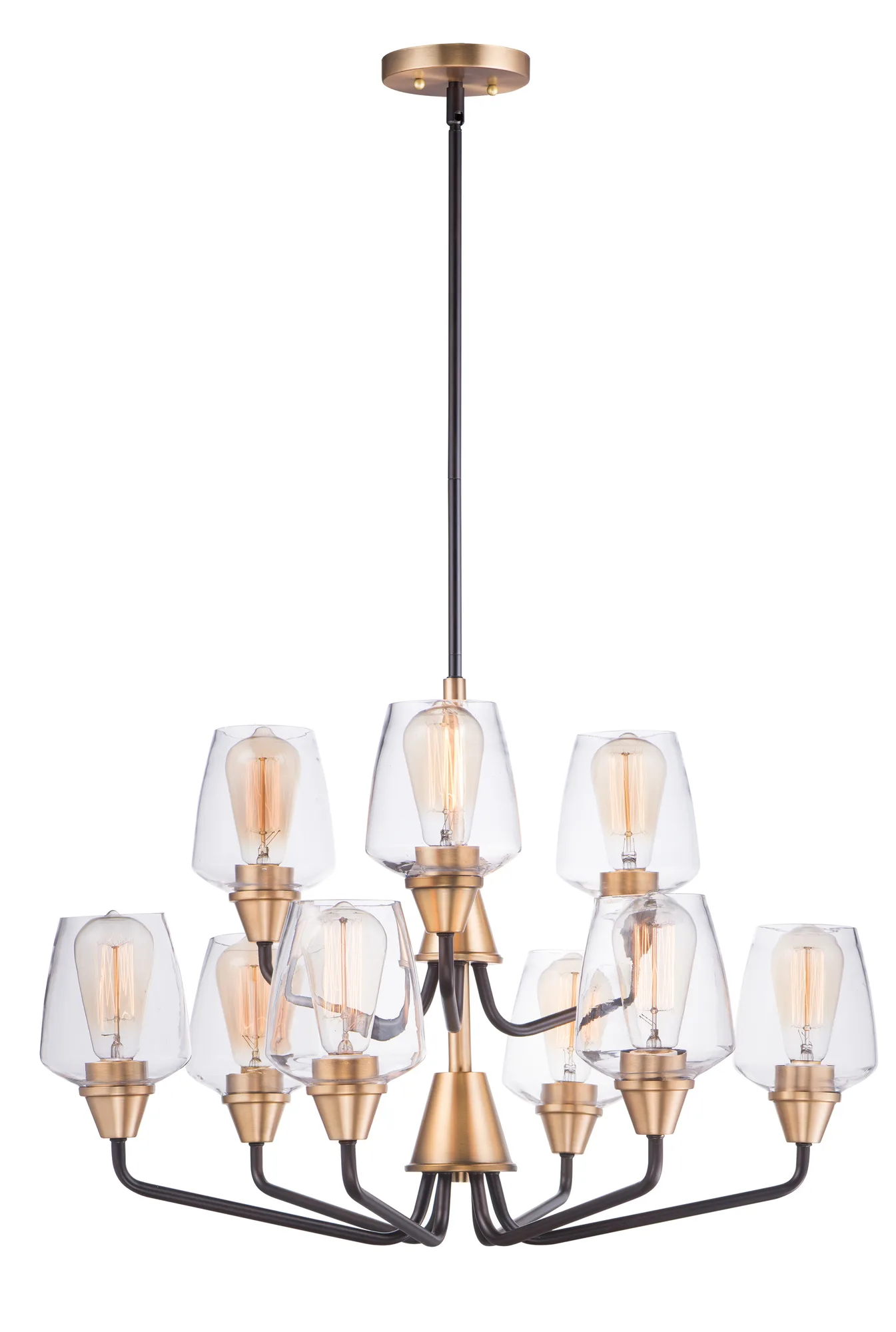 Goblet Nine Light Chandelier in Bronze / Antique Brass