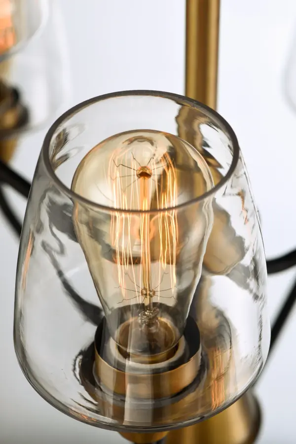 Goblet 9-Light Chandelier in Bronze with Antique Brass - Image 4