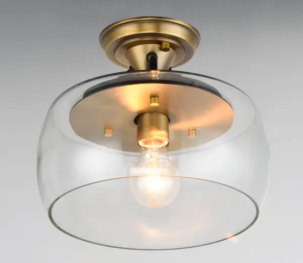 Goblet One Light Semi-Flush Mount in Bronze / Antique Brass - Image 2