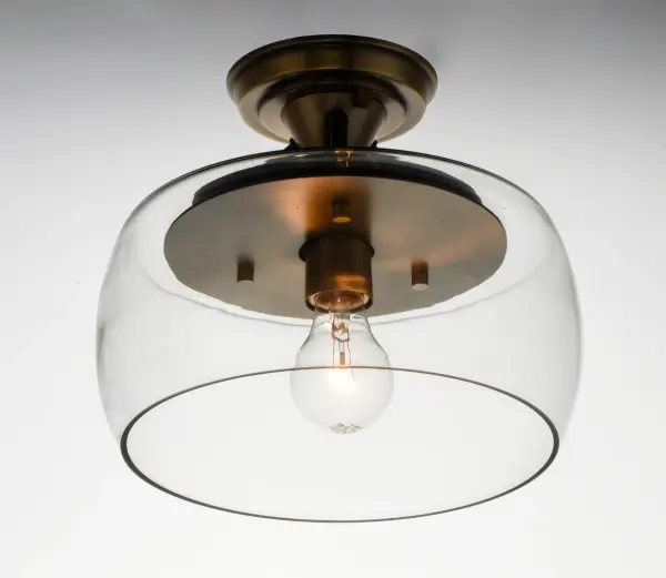 Goblet One Light Semi-Flush Mount in Bronze / Antique Brass - Image 3