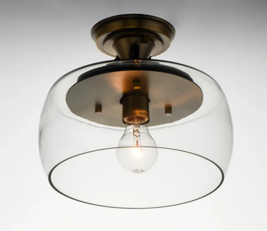 Goblet One Light Semi-Flush Mount in Bronze / Antique Brass - Image 3