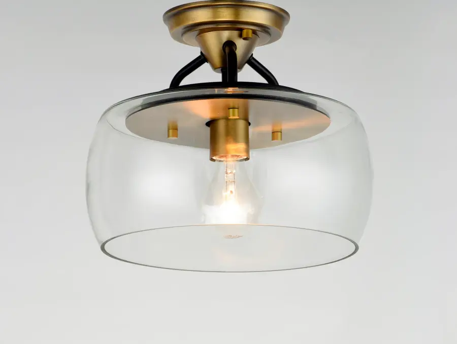 Goblet One Light Semi-Flush Mount in Bronze / Antique Brass - Image 4