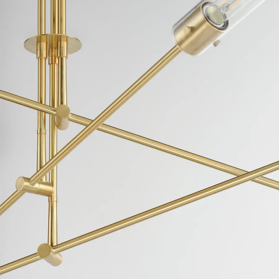 Equilibrium 6-Light LED Linear Chandelier in Natural Aged Brass - Image 3