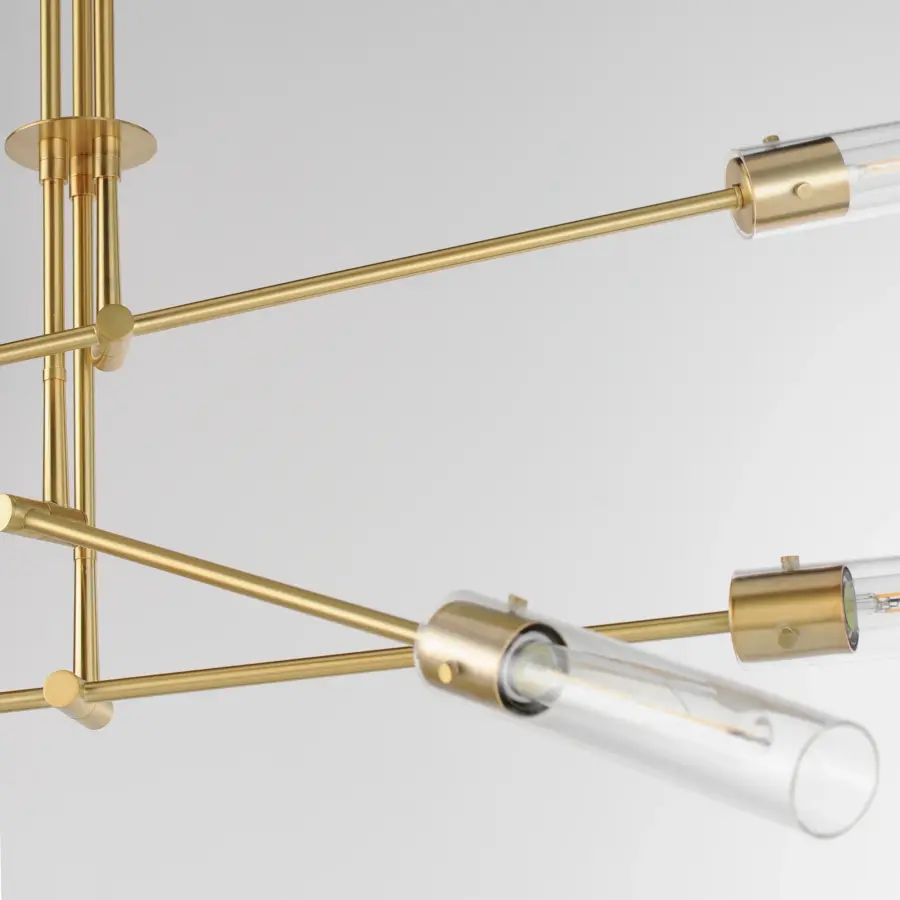 Equilibrium 6-Light LED Linear Chandelier in Natural Aged Brass - Image 4
