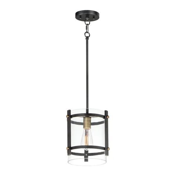 A simple and transitional offering of Matte Black and accented with Antique Brass pairs well with other like-finish lighting and hardware throughout your home. An element of Clear glass diffusers adds refinement completing this classic styling.